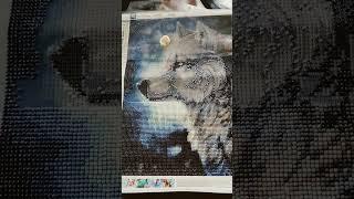 Working on This Wolf #diamondpainting #temu