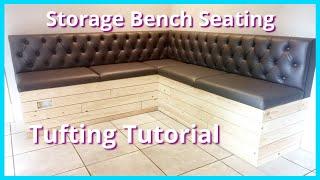 DIAMOND TUFTED STORAGE BENCH SEATING  HOW TO DIAMOND TUFT  UPHOLSTERY TUTORIAL Faceliftinteriors