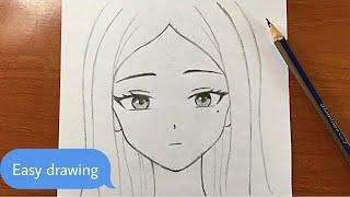 Easy anime drawing  how to draw anime girl easy step-by-step