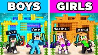 BOYS vs GIRLS UNDERWATER HOUSE Battle In Minecraft