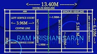 Badminton Court Marking Plan  Badminton Court Marking  Shuttle Court  Measurements  Shuttle Serv