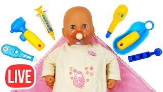 Кукла Беби Анабель заболела?  Игры в куклы с Baby Born онлайн