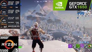 GTX 1650 + Ryzen 5 5500  Fortnite Chapter 5 Season 2  - 1080p Performance Mode