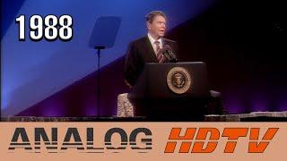 Analog HDTV President Ronald Reagan At NAB 1988 Segment Sony HDVS Demonstration