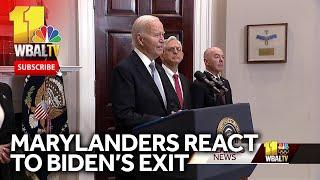 Outpouring of reaction from Marylanders amid Bidens exit