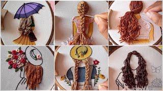 Girl and hair embroidery compilation  Doll embroidery  embroidery for beginners - Let’s Explore