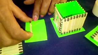 How to make a Match HOUSE at HOME Match HOUSE art Matchstick house craft ideas