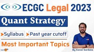 ECGC PO 2023  Complete Quant Strategy  Past year cutoff  By Karan Sardana