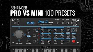 Behringer PRO VS MINI - 100 Presets  Patches