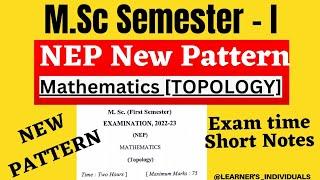 MSc. Mathematics Topology  Semester 1 Question Paper