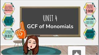 GCF of Monomials