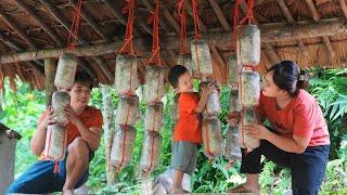 Harvesting banana leaves to sell at the market growing mushrooms at home - Chúc Tòn Bình