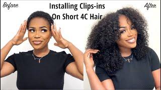 Finessing My Super Short 4C Hair with 3a3b Clip-In Extensions