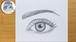 Easy way to draw a realistic eye for Beginners step by step Using only 1 pencil