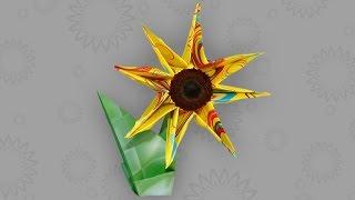 Origami Sonnenblume Sunflower - Faltanleitung Live erklärt