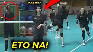 Jaja Santiago training with Japan Womens Volleyball National Team