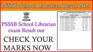 PSSSB School Librarian Exam Result 2021 Punjab School Librarian Result Declared 