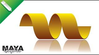 Swirl Ribbon Designing in Coreldraw  3d Twisted Ribbon Designing  Corel draw designing