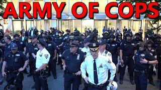 ARMY OF COPS Protect Citibank From Pro-Palestinian Protestors