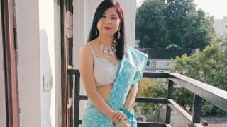 Blue Saree Look. #shorts #youtubeshorts #saree #bluesaree