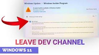 How to Leave Dev Channel Windows 11 - Dev Channel to Stable Windows 11- Leave Insider Program Win 11