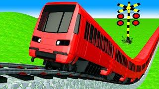 踏切アニメ あぶない電車 TRAIN vs Pacman  踏切 Fumikiri 3D Railroad Crossing Animation #1