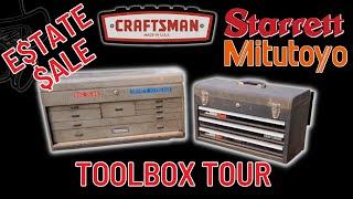 Estate Sale Vintage Toolbox Tour Tool Haul Including Craftsman Starrett Mitutoyo Machinist Tools