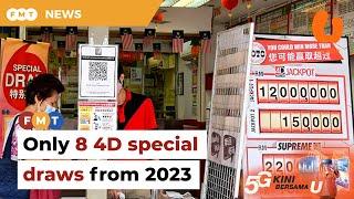 Only 8 4D special draws a year from 2023 says PM