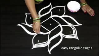 7 dots simple & beautiful  kolam    easy rangoli designs   cute muggulu