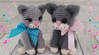 ПУШИСТЫЙ КОТЁНОК ВЯЗАНЫЙ КРЮЧКОМ КОТ КРЮЧКОМ crochet cat