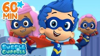 Most Daring Rescues w Gil Molly and Baby Mia  60 Minute Superhero Compilation  Bubble Guppies