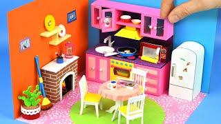 diy miniature cardboard kitchen furniture for dollhouse