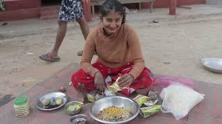 beautiful village girl making chatpat and eating vlog राम्री केटि चटपटे खादै