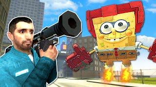 ROBOT SPONGEBOB IS TRYING TO OBLITERATE ME - Garrys Mod Gameplay