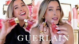 NEW GUERLAIN LIP OILS  GUERLAIN KISSKISS BEE GLOW OIL Review Swatches and Comparisons