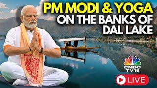 PM Modi LIVE PM Modi Performs Yoga On Banks Of Dal Lake In Srinagar  International Yoga Day  N18L