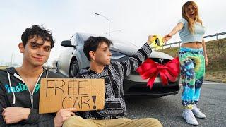 Giving FREE CARS To Strangers But Were Homeless