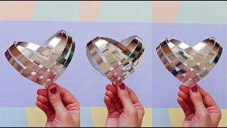 Weaving 3D Heart For Room Decor  How To Make a Heart From Cardstock