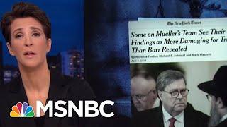 William Barrs Rosy Report Spin Frustrates Mueller Investigators NYT  Rachel Maddow  MSNBC