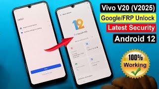 Vivo V20 FRP Bypass Android 12  Vivo V20 V2025 Google Lock Remove Latest Security 2022 