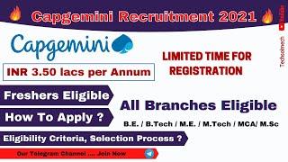 Capgemini Recruitment 2021 Recruitment and Selection Recruitment 2021 for freshers.