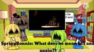 Fnia characters reacts to An interview with Springtrap Gacha life