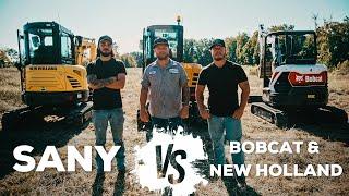 Mini EXCAVATOR Showdown SANY Vs New Holland Vs Bobcat