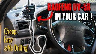 Baofeng UV-5R Car Setup - Install your HAM Radio the Easy Way no drilling