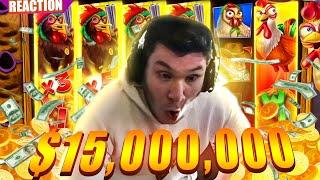 Trainwreckstv Hits $15000000 win on Slots The Craziest Stream ive seen in a long time #reaction