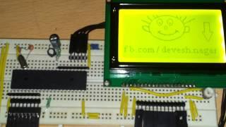 128x64 Pixels Graphic LCD interfacing with 8051 Microcontroller