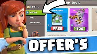 Trader shop Special offer new feature  Special offers on magical item in clash of clans.