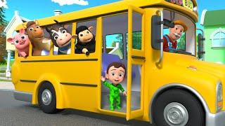 The Wheels on The Bus Song Animal Version  Lalafun Nursery Rhymes & Kids Songs