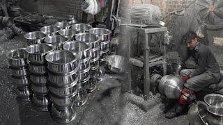 Amazing Production Process of Aluminum Utensils.