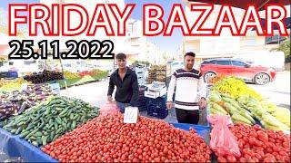 Latest Prices at Local Fruit Veggie Market in Antalya City Walk Turkey- 25 November 2022